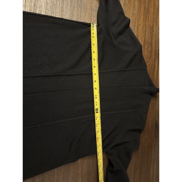 White + Warren Wool Sweater Women’s XS Trapeze Cardigan Lightweight Merino Black - Picture 8 of 9